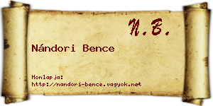 Nándori Bence névjegykártya